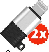 2x USB C omvormer naar geschikt voor iPhone Adapter - Opzetstuk - Converter - Gebruik je USB C kabel om je iOS 11, 12, 13, 14 op te laden