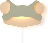 Van Tjalle en Jasper | Dieren muurlamp - Kikker | MDF | E14 fitting | Hout kleur / Groen | wandlamp | Kinderkamer verlichting | Bouwpakket | Uniek product | Dutch Design