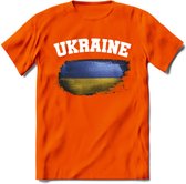 Oekraine vlag T-Shirt | Dames - Heren – Unisex Kleding | Ukraine support shirt | Tshirt Met Print - Oranje - M