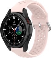 Strap-it Samsung Galaxy Watch 4 Classic 46mm siliconen bandje met gaatjes - roze