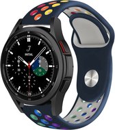 Strap-it Watch 4 & Watch 5 bandje - Samsung Galaxy Watch 4 Classic 46mm sport band - donkerblauw/kleurrijk - Geschikt voor Samsung Galaxy Watch 5 Pro – 44mm – 40mm & Galaxy Watch 4