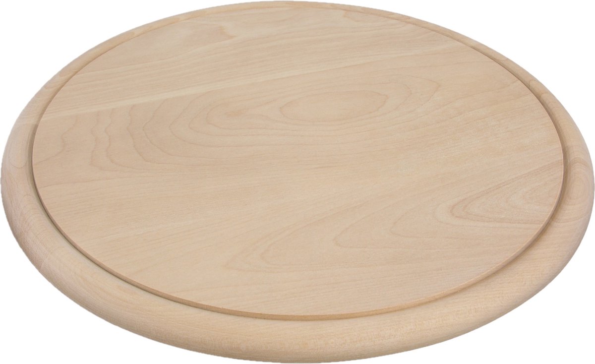 Set van 8x stuks ronde houten ontbijt broodplankjes / serveer plank 25 cm - brood snijden / serveren - serveerplankjes