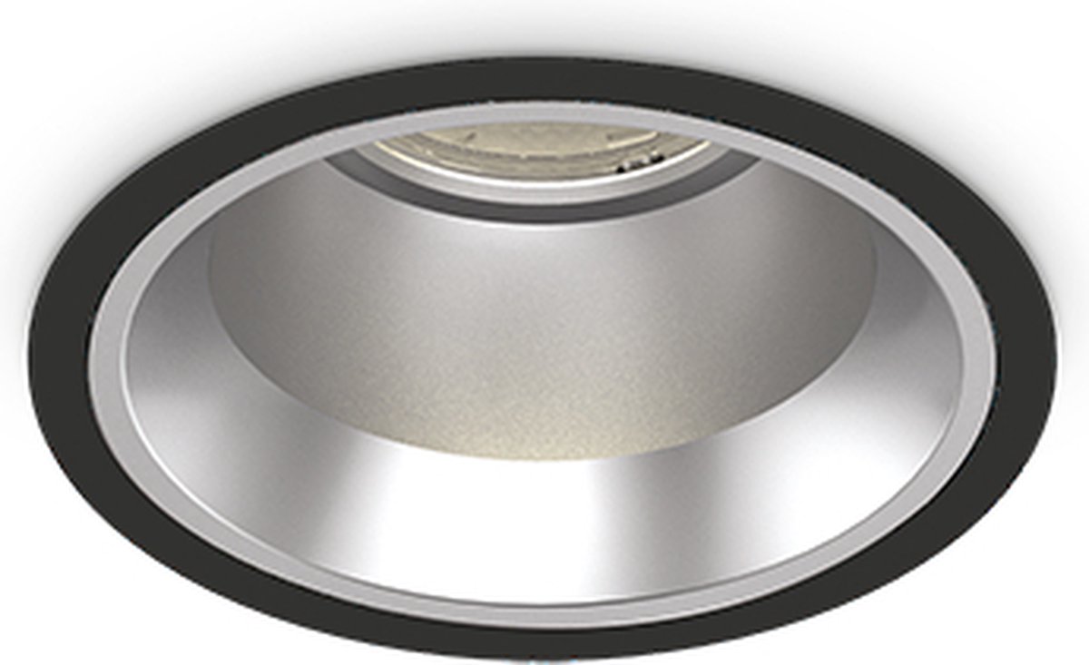 Ideal Lux Off - Plafondlamp Modern - Zwart - H:10cm - Universeel - Voor Binnen - Aluminium - Plafondlampen - Slaapkamer - Kinderkamer - Woonkamer - Plafonnieres