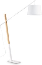 Ideal Lux Eminent - Vloerlamp  Modern - Wit - H:230cm - E27 - Voor Binnen - Hout - Vloerlampen  - Staande lamp - Staande lampen - Woonkamer - Slaapkamer