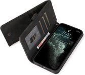 Mobiq - Zacht Leren iPhone 13 Wallet Hoesje - zwart