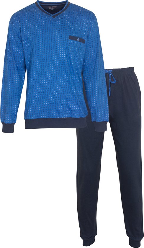 Paul Hopkins - Heren Pyjama - 100% katoen - Blauw - Maat S