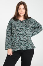Paprika Dames Tuniek in sweaterstof met dierenhuidprint - T-shirt - Maat 48
