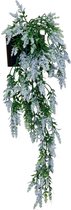 2st. Witte Kunst Hangplant | Wit met Groene Kunsthangplant | Hangende Kunstplant in Pot | Kunstplanten voor Binnen