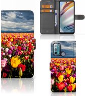 Telefoonhoesje met Tekst Motorola Moto G60 Wallet Book Case Moederdag Cadeau Tulpen