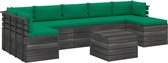 Medina 8-delige Loungeset met kussens pallet massief grenenhout