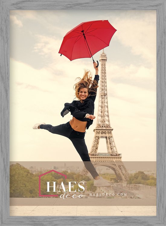 HAES DECO - Houten fotolijst Paris vintage grijs voor 1 foto formaat 50x70 -SP001502
