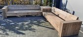 Hoekbank “Garden luxe” van Gebruikt steigerhout - 345x345cm - 8 persoons