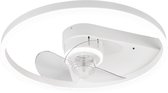 REALITY BORGHOLM - Ventilator - Wit mat - incl. 1x SMD 30W - 3 snelheidsniveaus - Geintegreerde dimmer - Aanpasbare lichtkleur - Traploos dimmbaar - Afstandsbediening