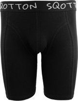 SQOTTON® - Heren Boxershort - Lange Pijp - Zwart - Maat XL