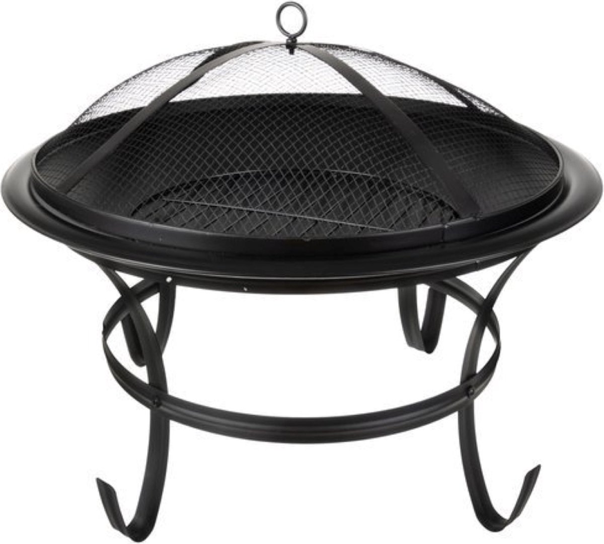 Oneiro's Luxe Barbecue HEARTH Zwart - ⌀ 56x47 cm - inklapbaar - zomer - grillen - tuin - koken - tafelen