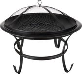 Oneiro's Luxe Barbecue HEARTH Zwart - ⌀ 56x47 cm - inklapbaar - zomer - grillen - tuin - koken - tafelen
