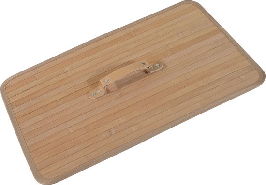 HOMCOM Panier à linge en bambou avec cloison 100L 52 x 32 x 63cm