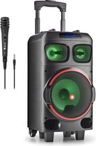 NGS Wild Dub Zero Portable Party Speaker - 120W 8" Woofer - USB/SD/Bluetooth - Zwart