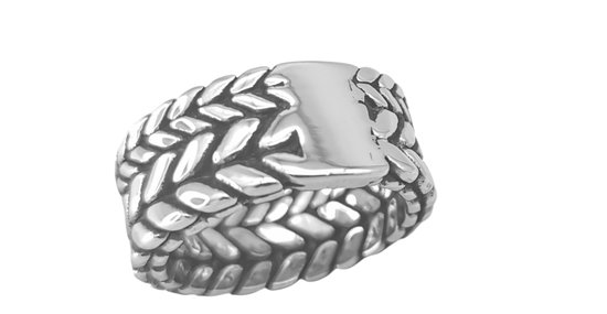 Stoer - RVS Double ring - maat 19 – dubbel gevlochten - design - motief – met deze ring combineer je maar liefst twee ringen.