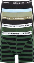 Björn Borg boxershorts Essential (5-pack) - heren boxers normale lengte - groen - zwart en gestreept -  Maat: XL