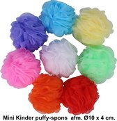 Rojafit Mini Kinder Bad & Douche Puff - Netspons -Afmeting:  Ø10 cm. x 4 cm. Set a 6 Stuks!!