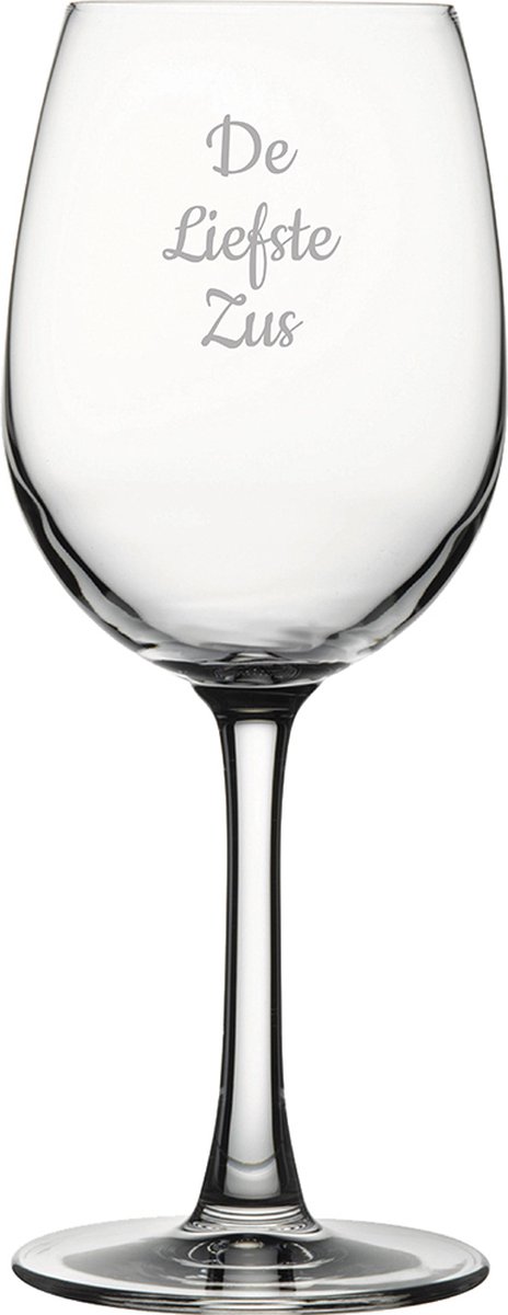 Gegraveerde witte wijnglas 36cl De Liefste Zus