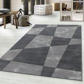 Tapis de salon Shaggy Motif de forme Abstrait Tapis Design Gris