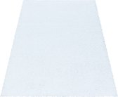 Tapis de salon Shaggy Design Poil Souple Monochrome Blanc