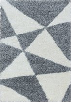 Tapis de salon Shaggy Design à de Triangle Abstrait Tapis Design Gris