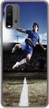 Geschikt voor Xiaomi Redmi 9T hoesje - Voetballer doet een volley - Siliconen Telefoonhoesje