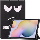Samsung Galaxy Tab S8 Hoes - Mobigear - Tri-Fold Serie - Kunstlederen Bookcase - Do Not Touch - Hoes Geschikt Voor Samsung Galaxy Tab S8