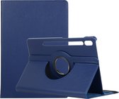 Samsung Galaxy Tab S8 Hoes - Mobigear - 360 Rotating Serie - Kunstlederen Bookcase - Donkerblauw - Hoes Geschikt Voor Samsung Galaxy Tab S8