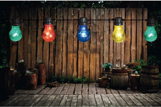 Feestverlichting lichtsnoer gekleurde lampbolletjes m Binnen/buiten verlichting -... | bol.com