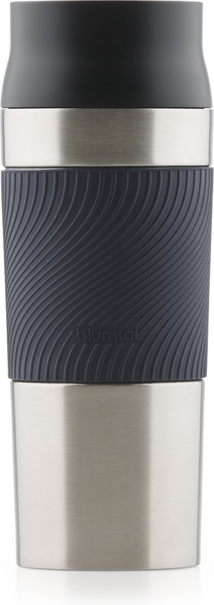 Blumtal Thermosbeker Classic - Lekvrij, BPA-Vrij en Vaatwasserbestendig - Hoge Kwaliteit Thermosfles met Quick-Press Sluiting - Travel Mug 500 ml - Donker Oceaan Blauw - Blauw