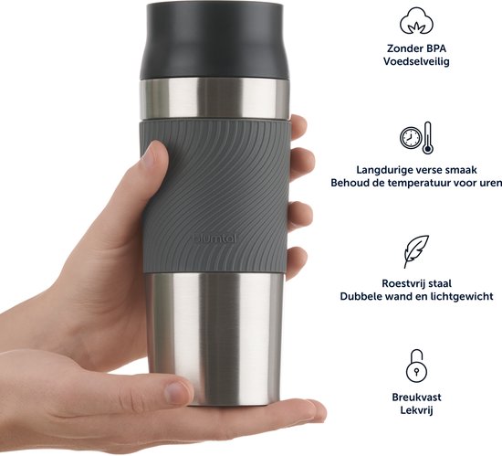 Blumtal Thermos Cup Classic - Étanche, Sans BPA et Passe au Lave-Vaisselle - Bouteille Thermos de Haute Qualité avec Fermeture Quick- Mug de Voyage 350 ml - Mustard Épicée - Jaune