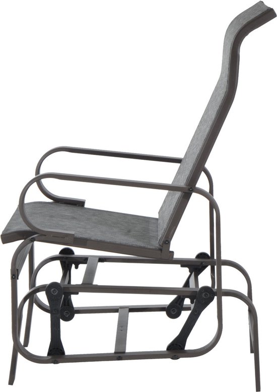 Outsunny Metalen schommelstoel relaxstoel tuinstoel tuin schommel stoel bruin 84A-009
