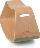Wobbel Up Bos -  houten balans zitje met groen persvilt - zithoogte 32.5 cm