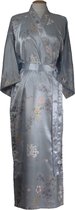 DongDong - Originele Japanse kimono - Polyester - Bloemen motief - Lichtblauw - L/XL