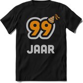 99 Jaar Feest kado T-Shirt Heren / Dames - Perfect Verjaardag Cadeau Shirt - Goud / Zilver - Maat 9XL