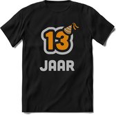 13 Jaar Feest kado T-Shirt Heren / Dames - Perfect Verjaardag Cadeau Shirt - Goud / Zilver - Maat XXL