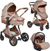 Cangaroo Alma Brown 3-in-1 Combi Kinderwagen incl. Autostoel