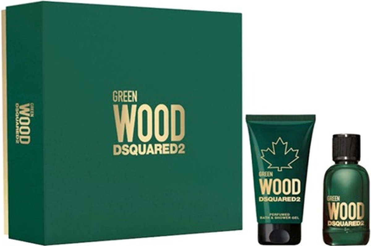 Dsquared² Green Wood Giftset - 100 ml eau de toilette spray + 150 ml showergel - cadeauset voor heren