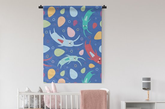 Tapisserie - Tapisserie - Lapins - Pastel - Arc-en-ciel - Motifs - 90x120 cm - Tapisserie