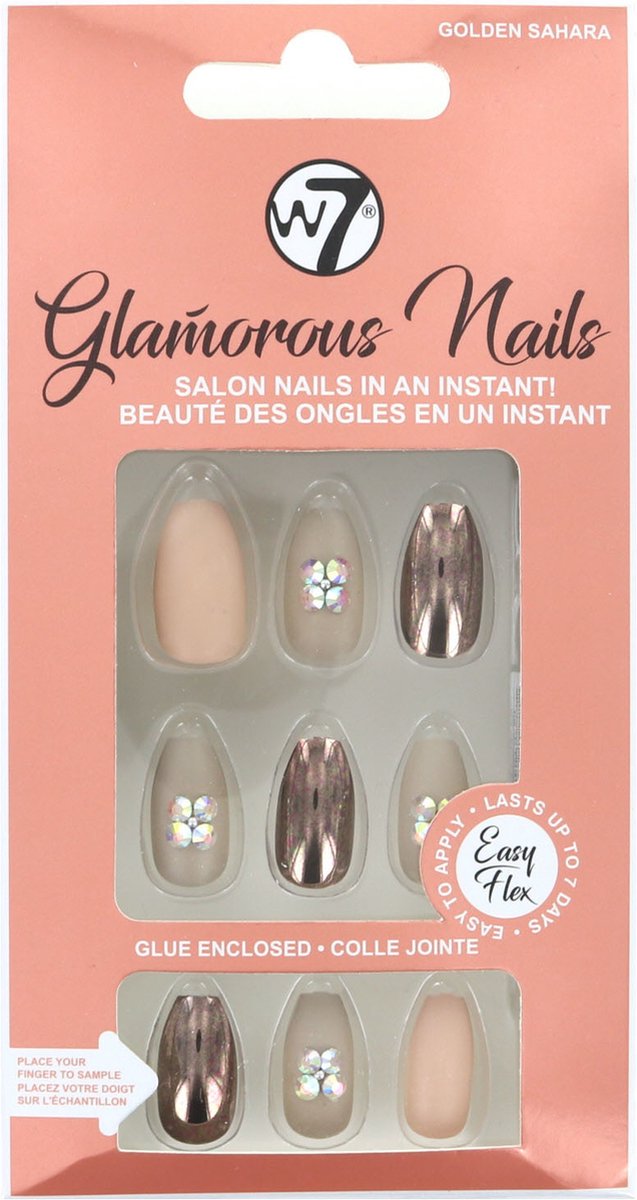Goedkoopste W7 Glamorous Nails - Golden Sahara (met nagellijm