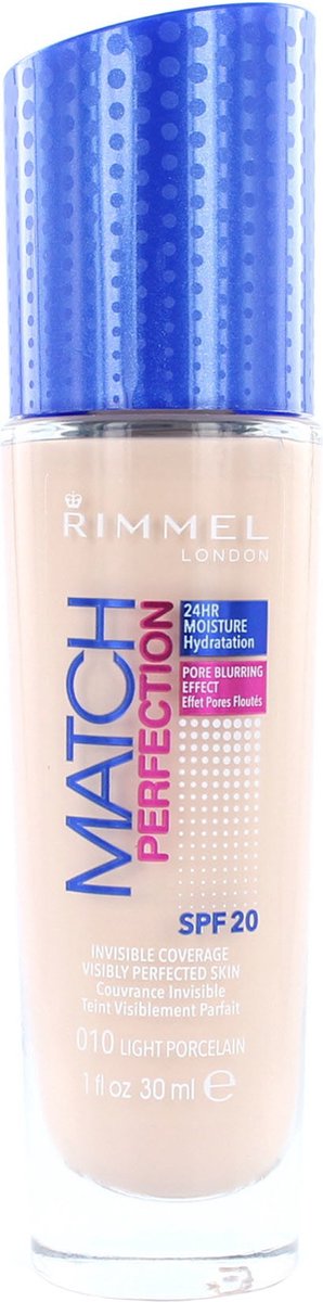 Goedkoopste Rimmel Match Perfection Foundation - 010 Light Porcelain
