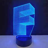 3D LED Lamp - Letter - F