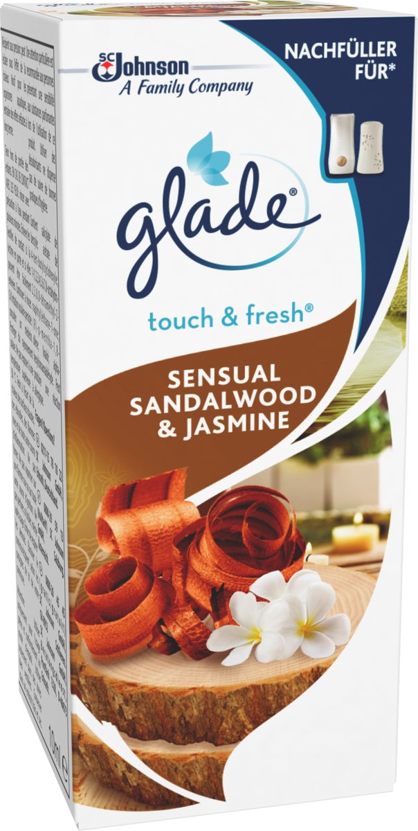Glade Luchtverfrisser mini spray Touch & Fresh Sensual Sandelhout & Jasmijn navulling, 10 ml