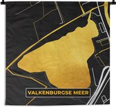 Wandkleed - Wanddoek - Kaart - Plattegrond - Stadskaart - Nederland - Valkenburgse Meer - 150x150 cm - Wandtapijt