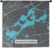 Wandkleed - Wanddoek - Nederland - Water - Kaart - Plattegrond - Stadskaart - Kagerplassen - 180x180 cm - Wandtapijt