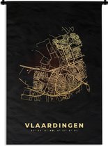 Wandkleed - Wanddoek - Stadskaart - Kaart - Vlaardingen - Plattegrond - Nederland - 60x90 cm - Wandtapijt